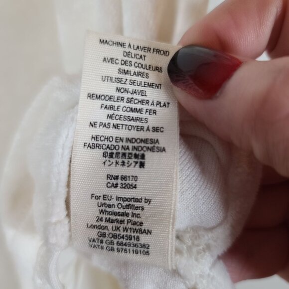 Free People Scoop Neck Slouchy Oversized Short Sleeve Velvet Doran Tee‎ Cream XS - Picture 6 of 7